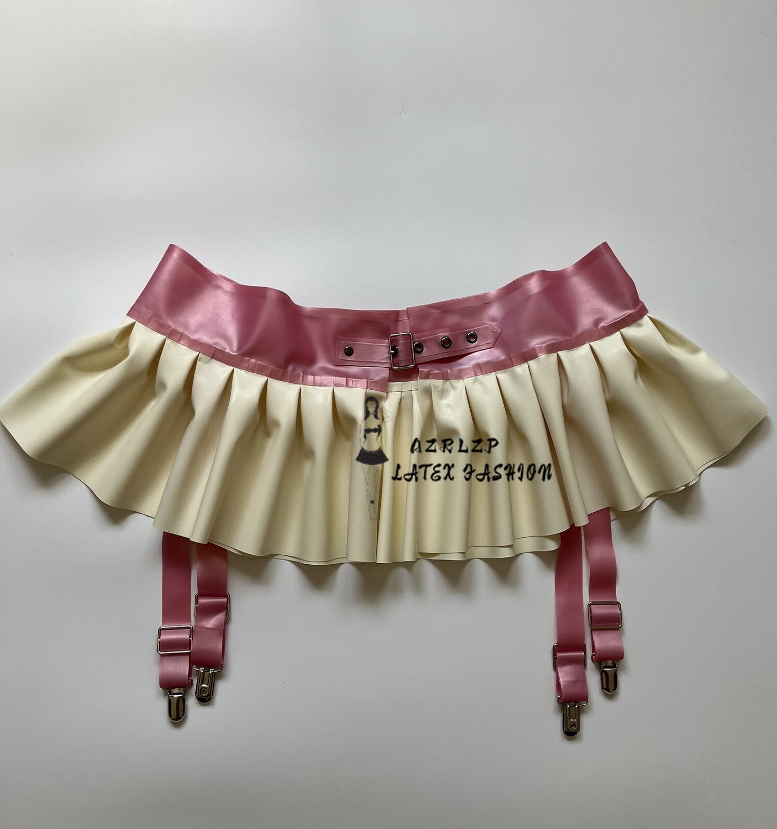 Garter Belt Set - Porte-jarretelles à volants pour femmes, poudre